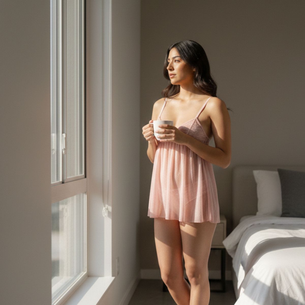 XIRAMA - Set Conjunto Lenceria Encaje 3 piezas - Zhara Rosado