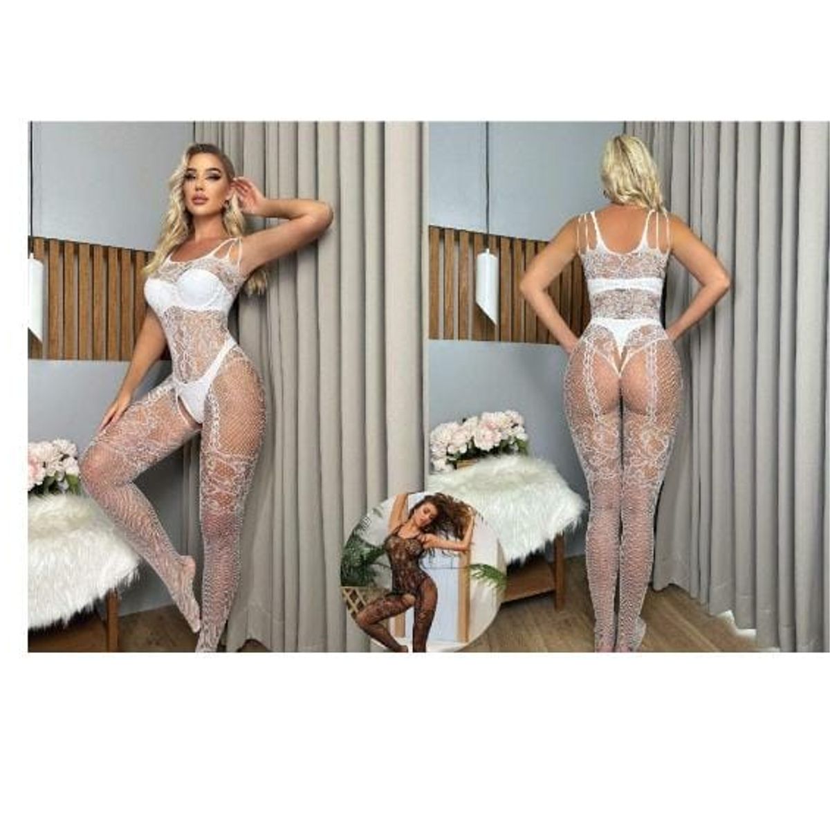 GENERICO - Lenceria con diseño blanco