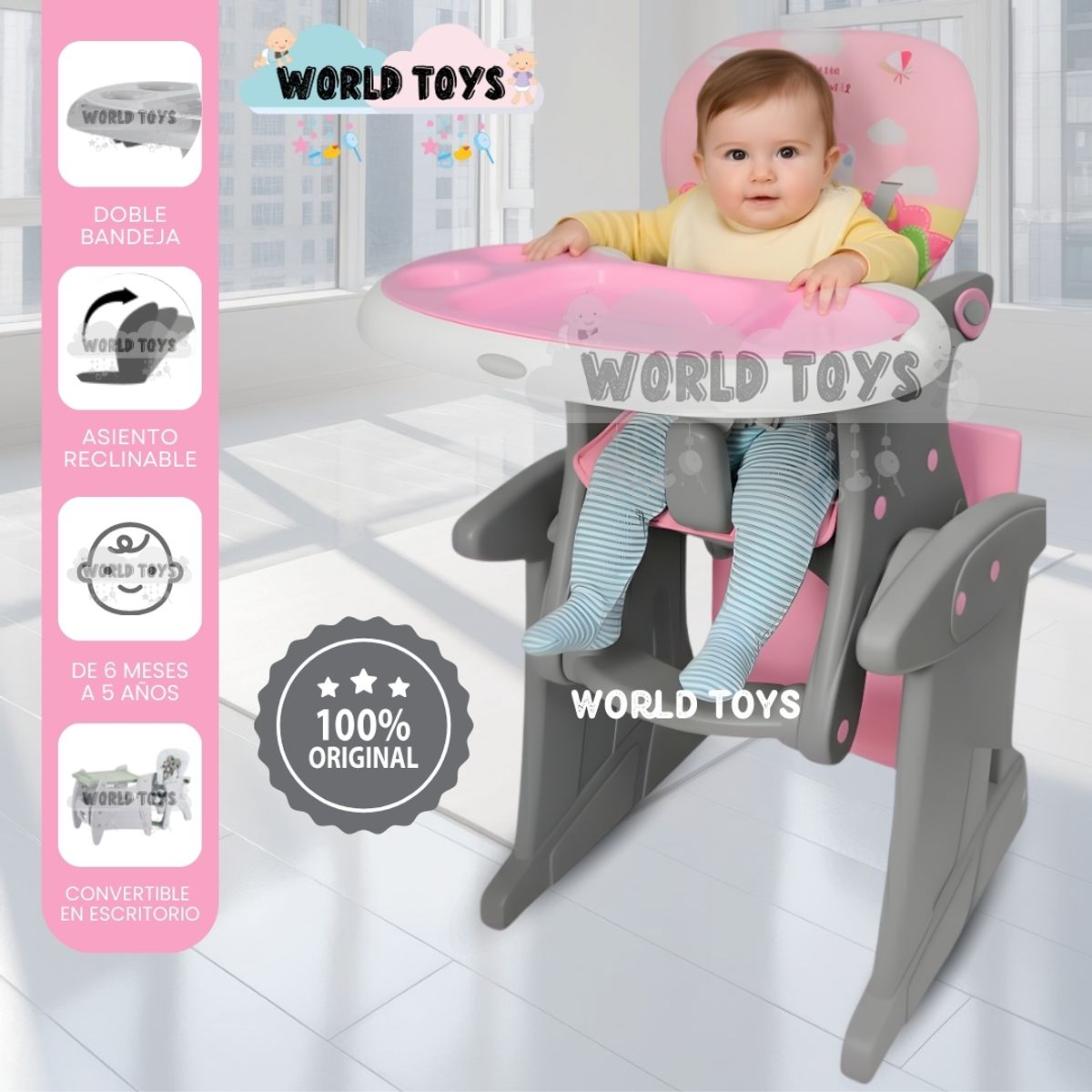 BABY - Silla de Comer Escritorio «MAGIC DESK» Edición Limitada Pink