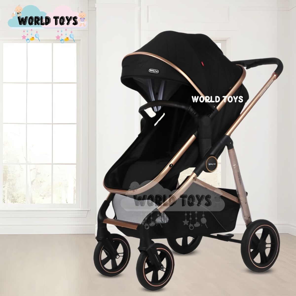 BABY - Coche Moisés Travel System «MUNICH GOLD» de Lujo Pink