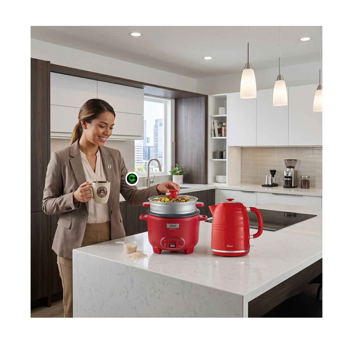 OSTER - Combo OSTER Olla Arrocera 1.8 L y Hervidor