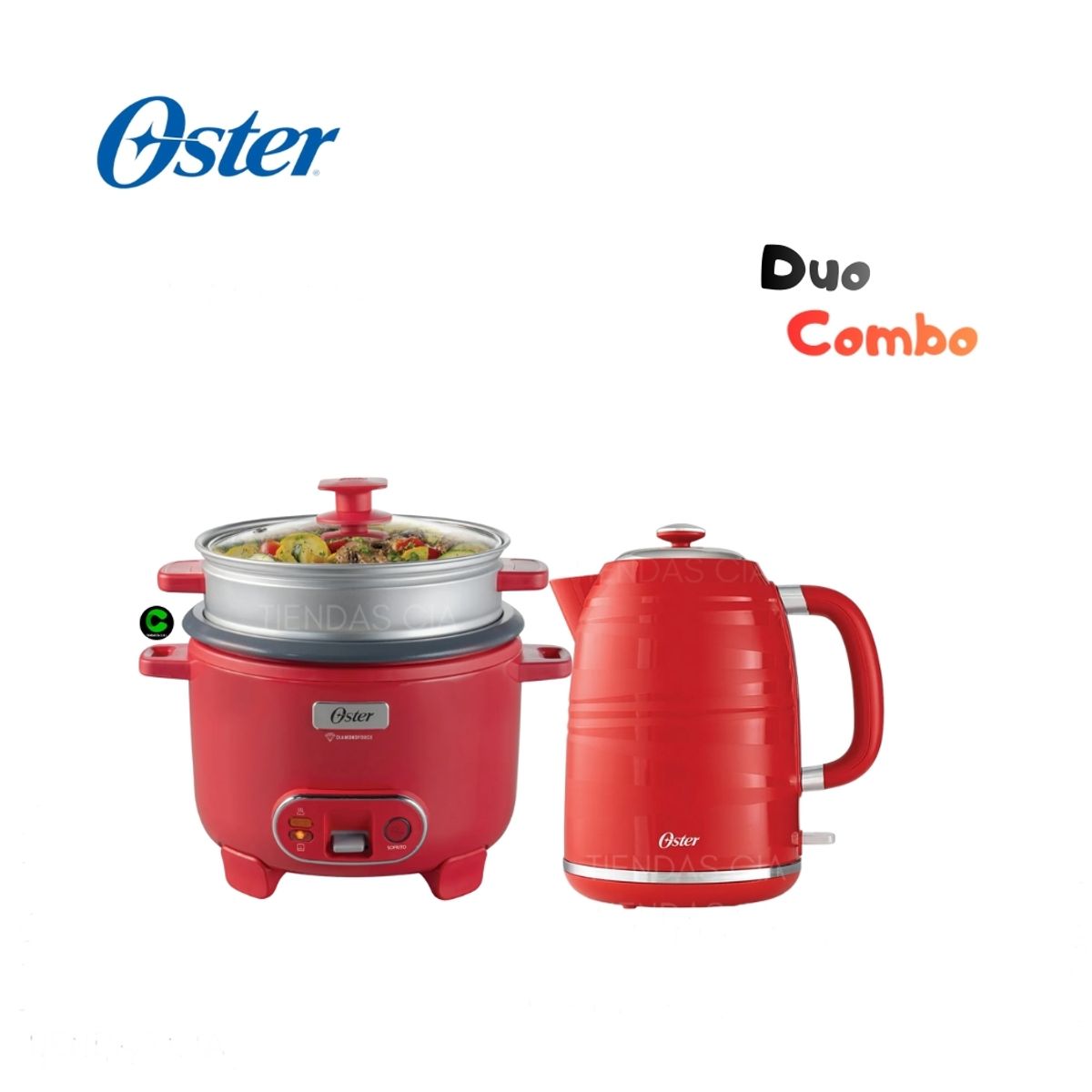 OSTER - Combo Oster Olla Arrocera 1.8 L CKSTRC10DFPNK y Hervidor BVSTKT4177RD