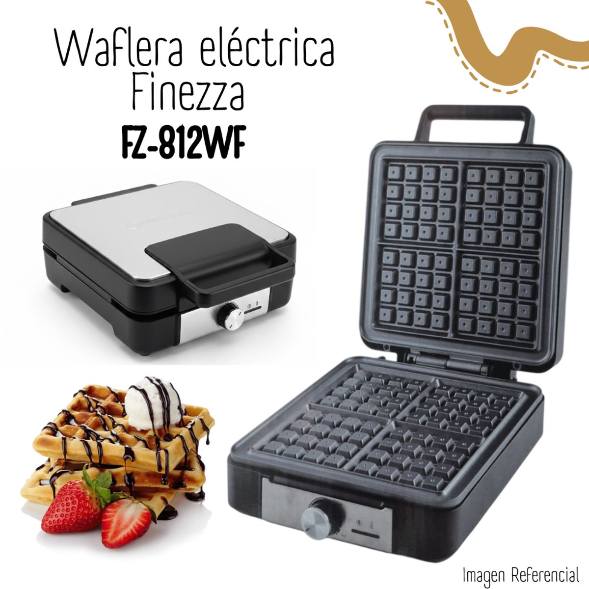 FINEZZA - Waflera Finezza Cuadrada FZ-812WF