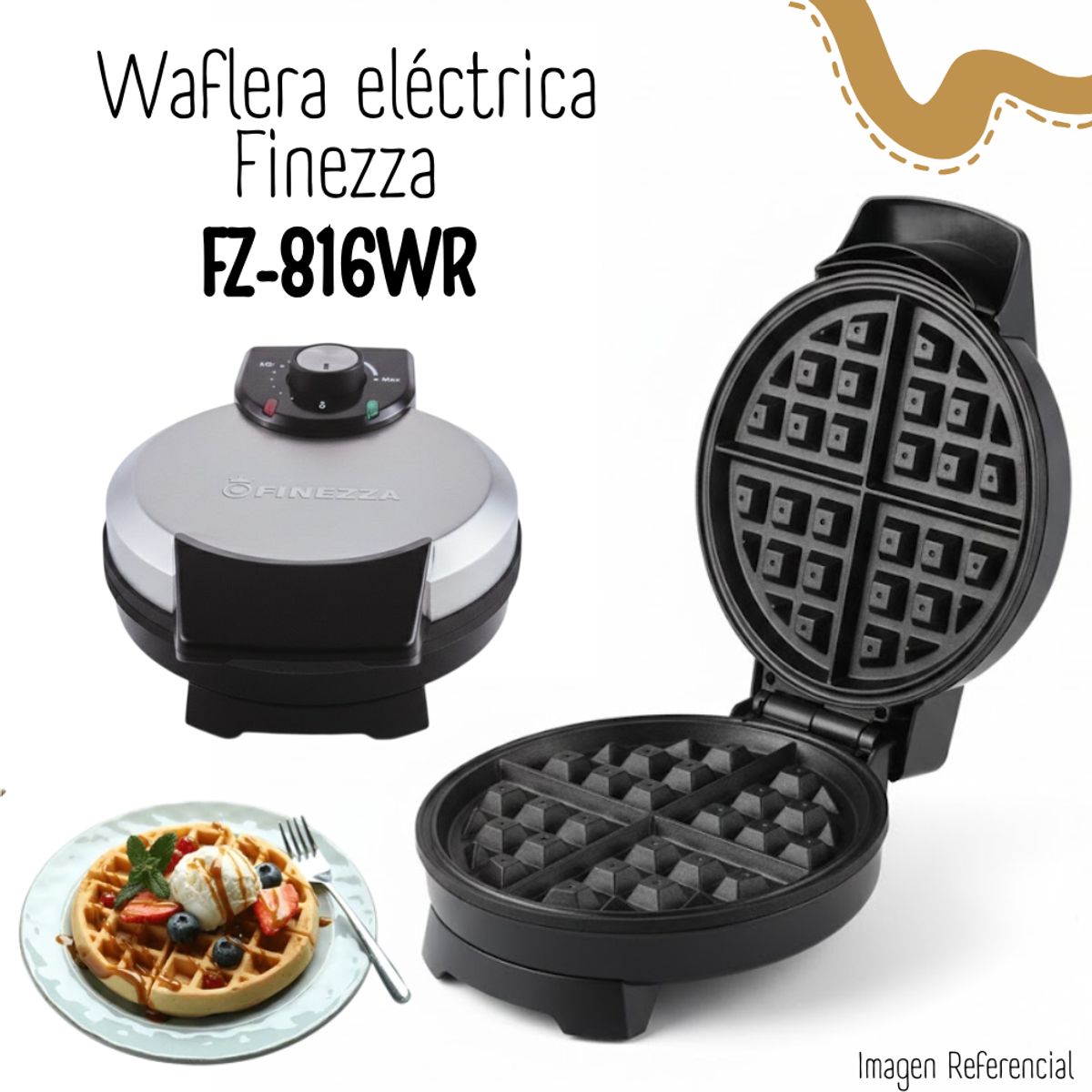FINEZZA - Waflera circular eléctrica Finezza  FZ-816WR