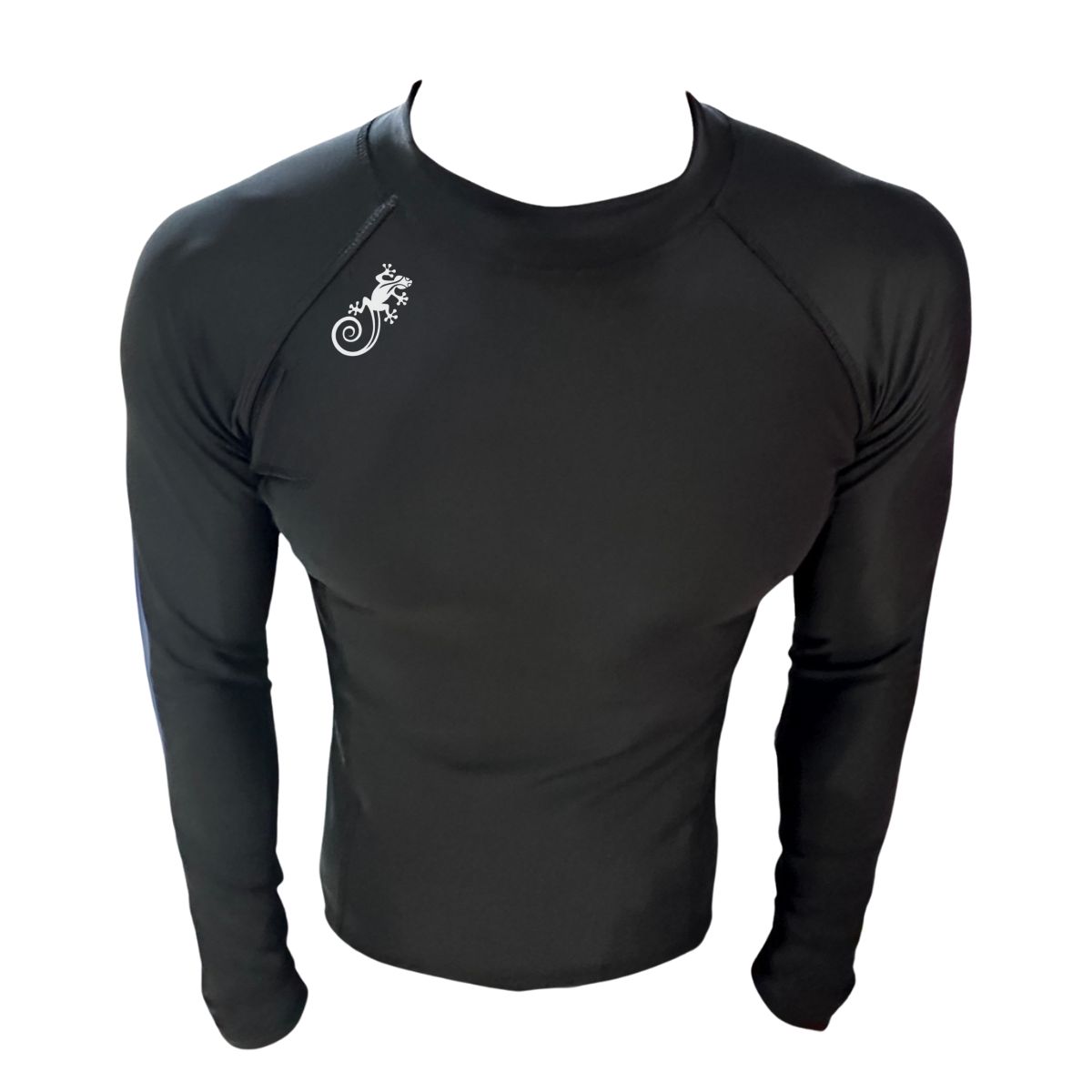 AQUA&MODA - LICRA CON PROTECCION UV AQUAMODA LAMSHNLBR SALAMANDRA UNISEX NEGRO LOGO BLANCO REFLECTIVO