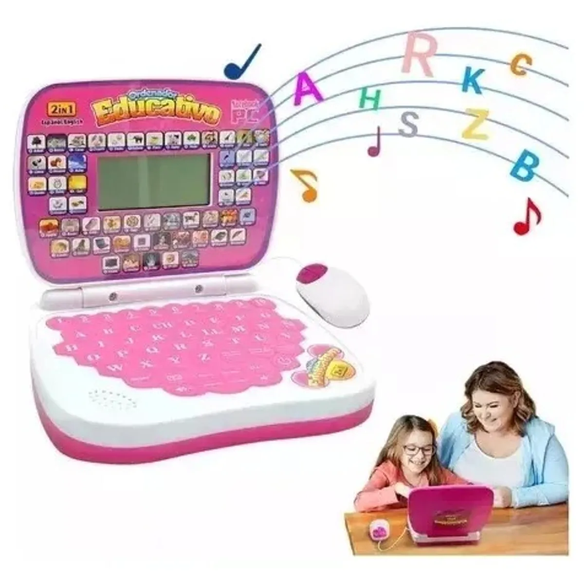 GENERICO - Mini Laptop Inteligente De Aprendizaje Para Niñas Portátil Rosado