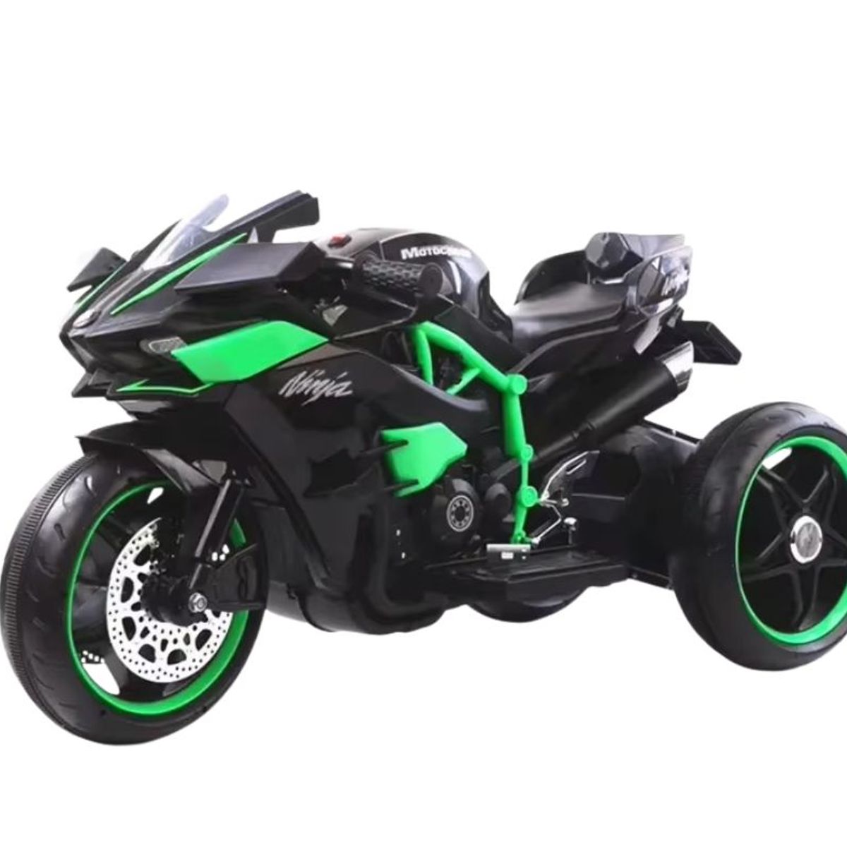 TRIMOTO a bateria para Niños KAWASAKI - Negro con Verde, marca GENERICO - Foto Principal