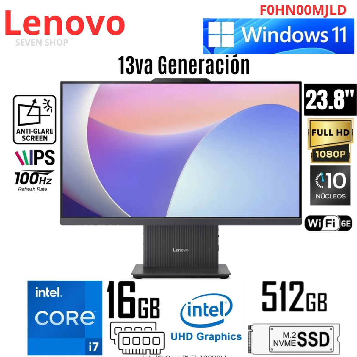 LENOVO - All in One Lenovo Ideacentre Intel Core i7-13620H 16GB RAM 512GB SSD 238 FHD