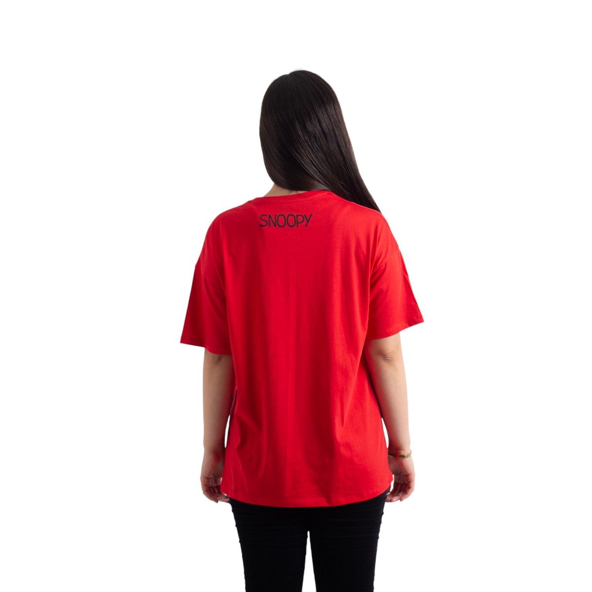 SNOOPY - POLO OVERSIZE MC SNOOPY MUJER ROJO ALGODÓN