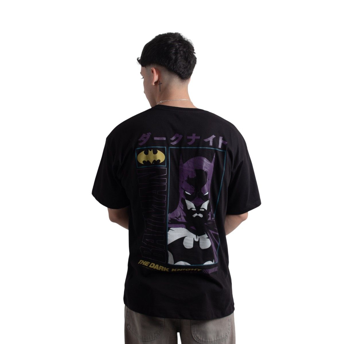 DC COMICS - POLO OVERSIZE  BATMAN HOMBRE NEGRO ALGODÓN