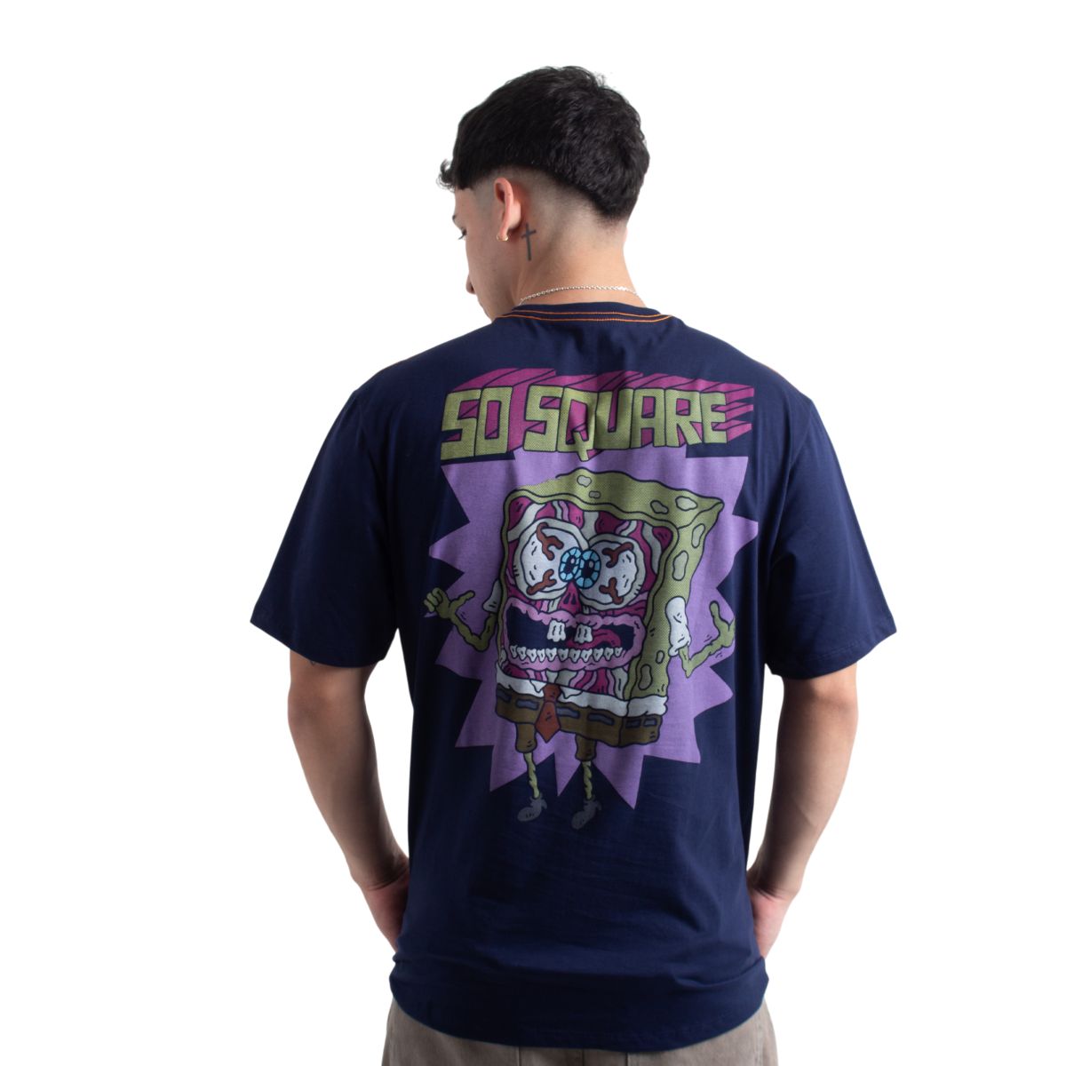 NICKELODEON - POLO BOB SPONJA HOMBRE AZUL NAVY ALGODÓN