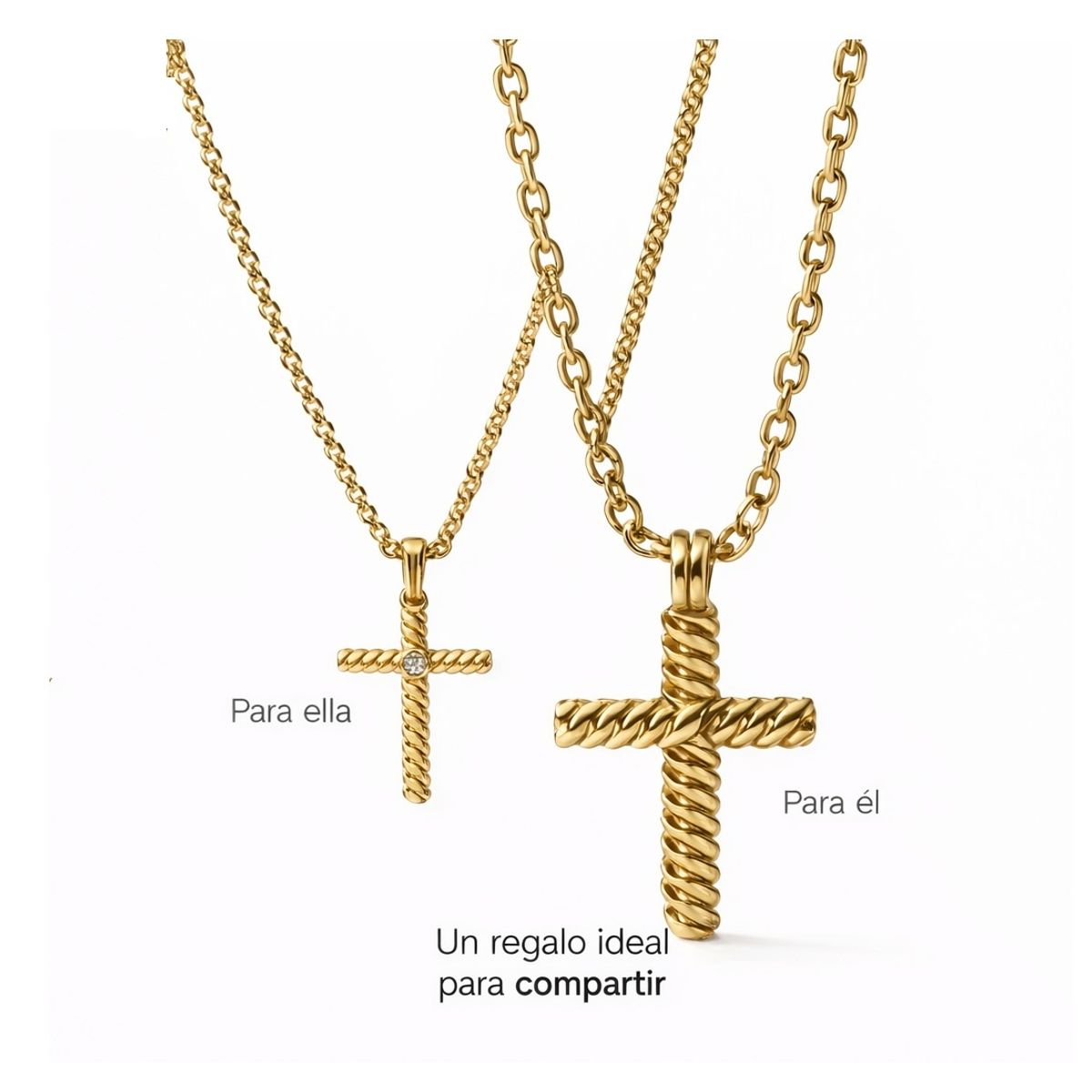 YANBAL - Set 2 Collares Almas Gemelas para parejas con Baño en Oro de 24k