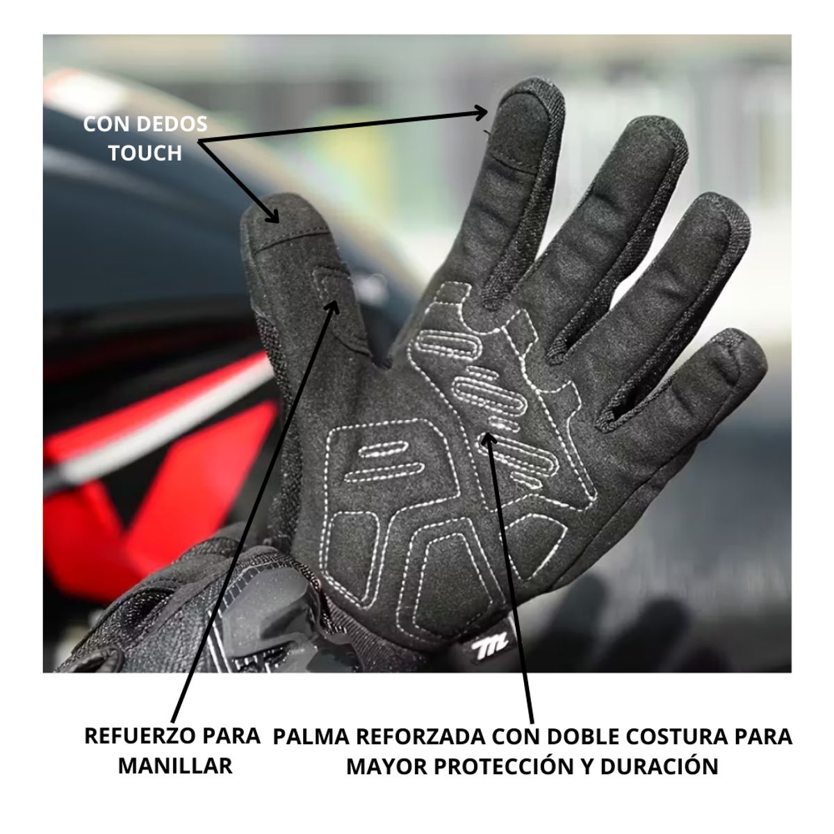 GUANTES MADMOTOR TÁCTIL MOTOCICLISMO, marca GENERICO - Foto 2