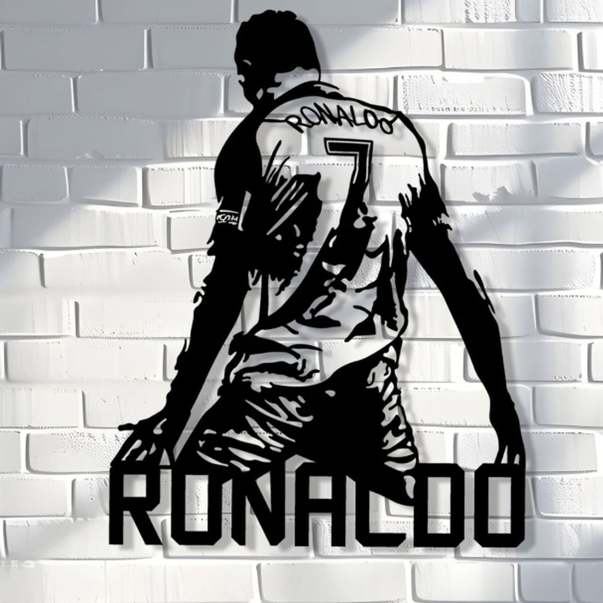 GENERICO - CUADRO DECORATIVO RONALDO CR7 MDF NEGRO