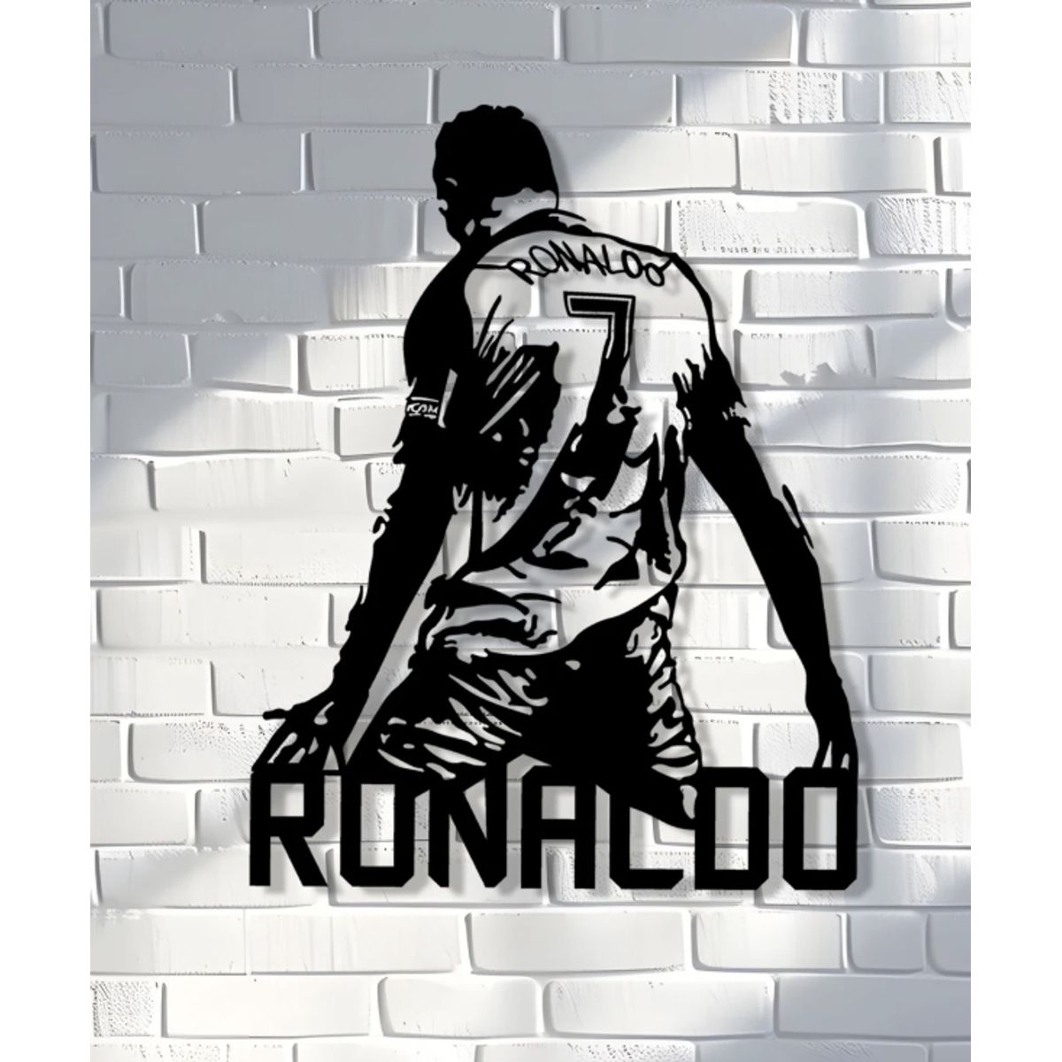 GENERICO - CUADRO DECORATIVO RONALDO CR7 MDF NEGRO