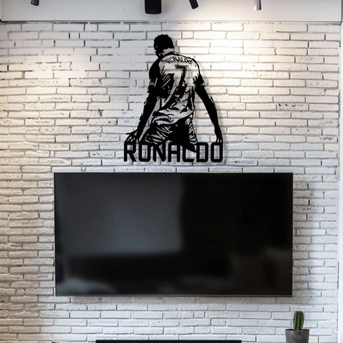 GENERICO - CUADRO DECORATIVO RONALDO CR7 MDF NEGRO