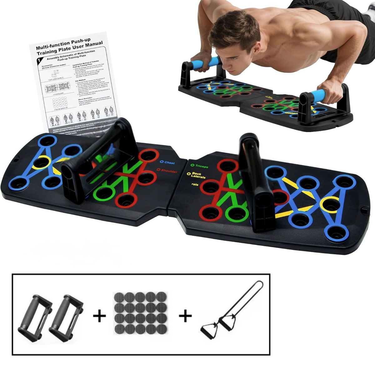 XTREME SPORT - Tablero de Flexiones Push Up Multifunción Hombros Espalda
