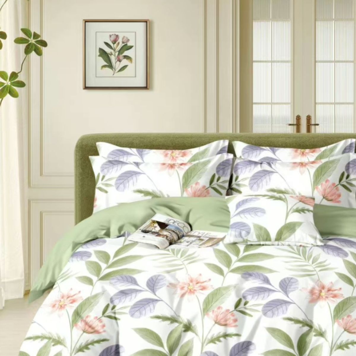 MINGDA - Set de Edredón + Set Sabanas + 2 fundas de 5 Piezas 100% Calidad