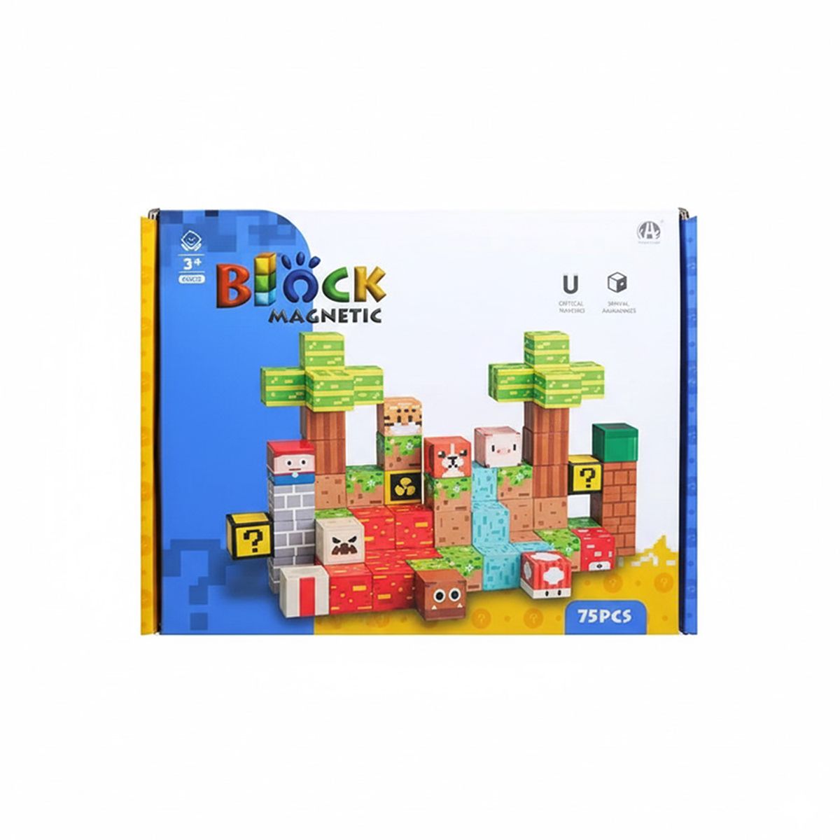 GENERICO - Bloques Magnéticos Minecraft Block Magnetic 75 piezas