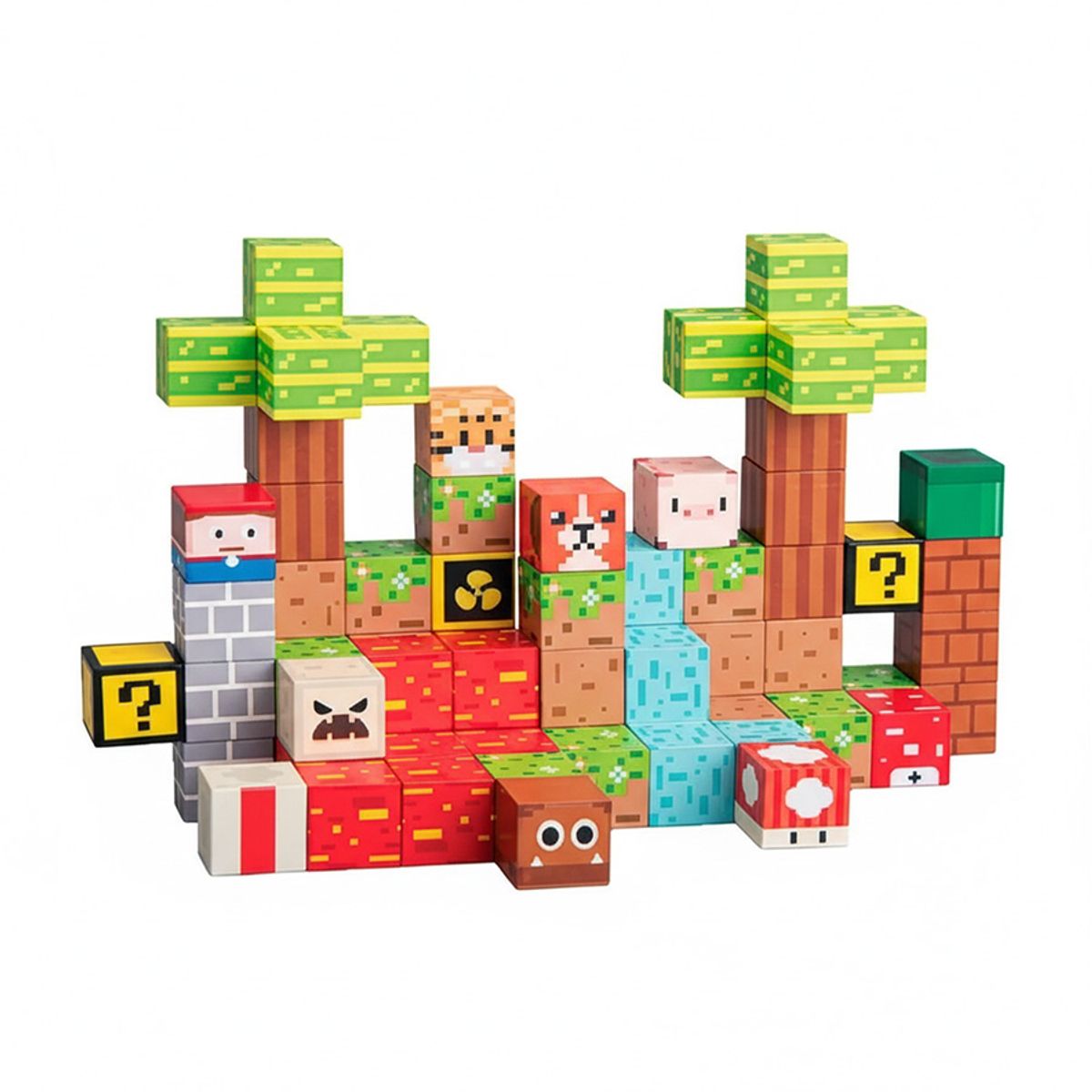 GENERICO - Bloques Magnéticos Minecraft Block Magnetic 75 piezas