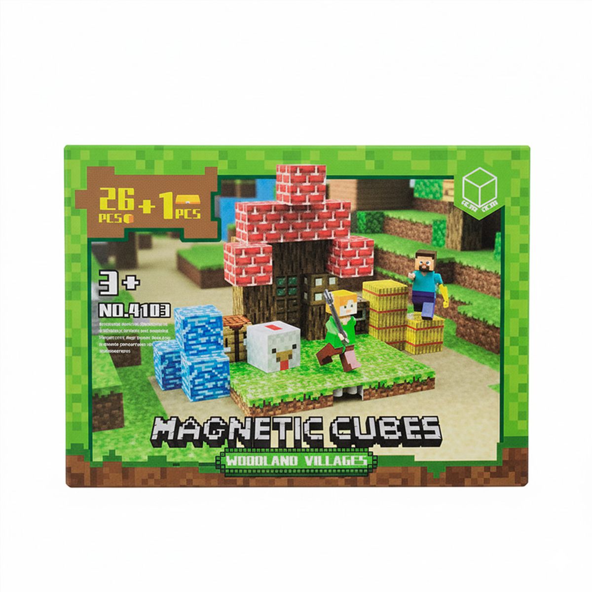 GENERICO - Bloques Magnéticos de Contrucción Minecraft Magnetic Cubes 26 piezas