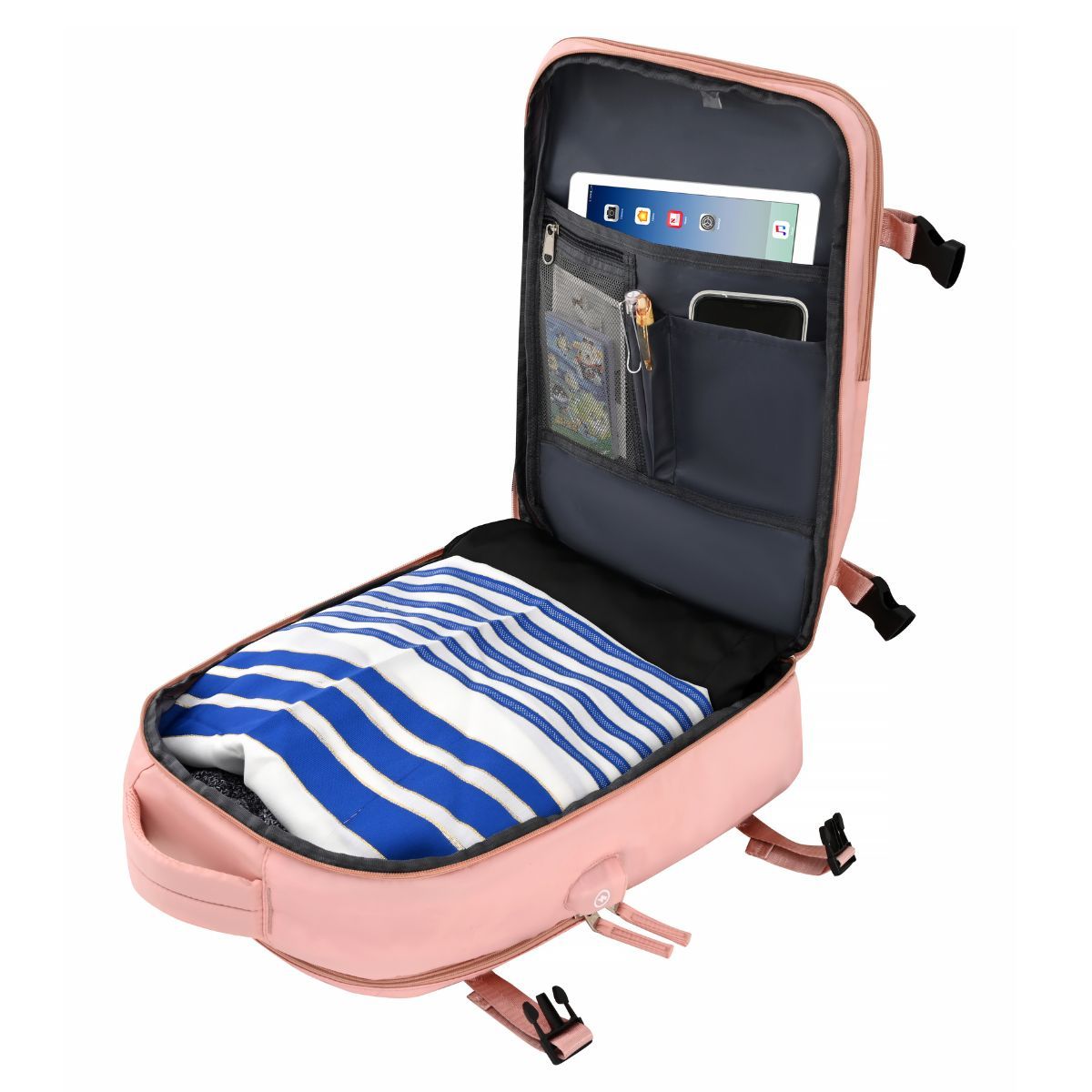 GENERICO - Mochila Viajera Basica Palo Rosa