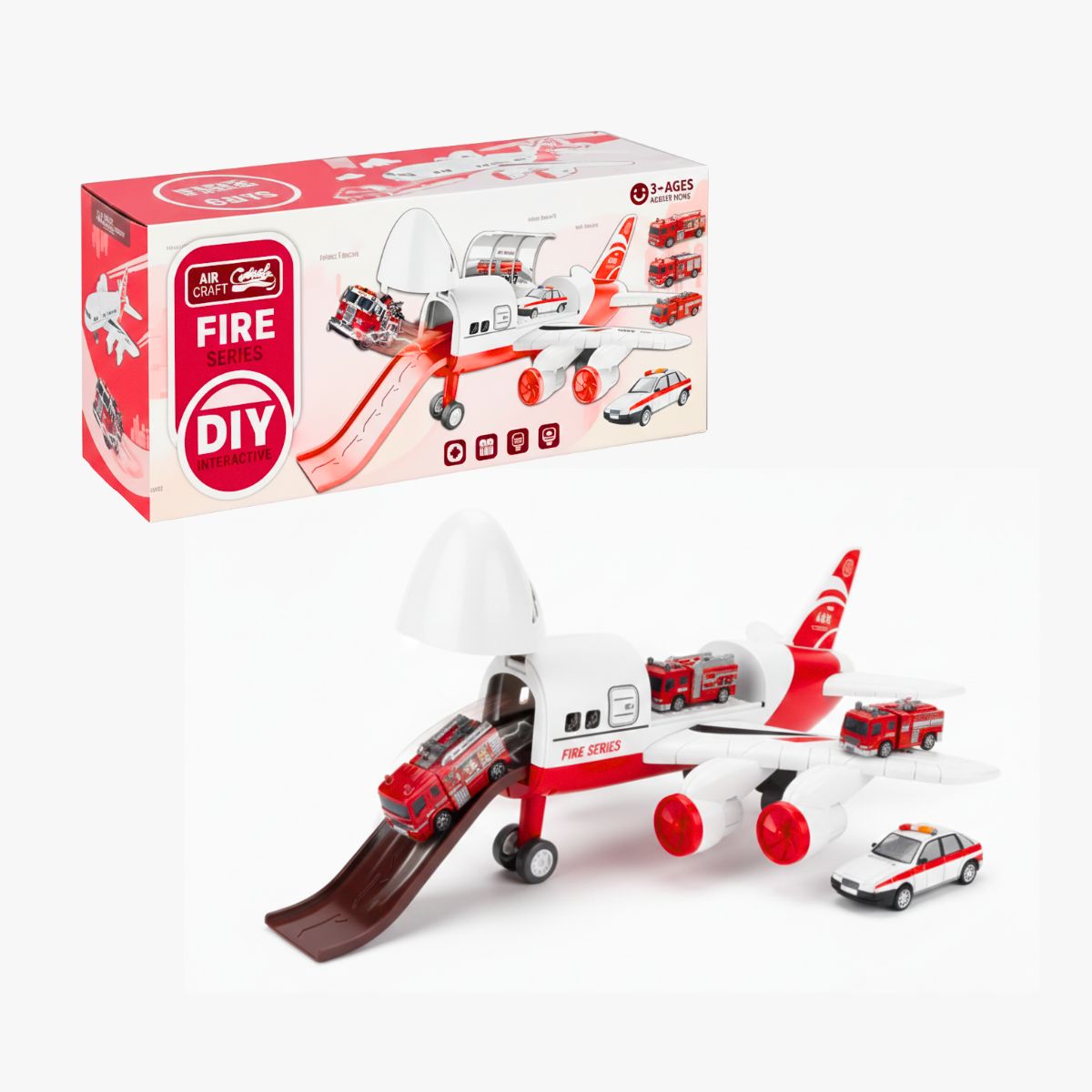 GENERICO - Juguete Avión de Combate de Bomberos