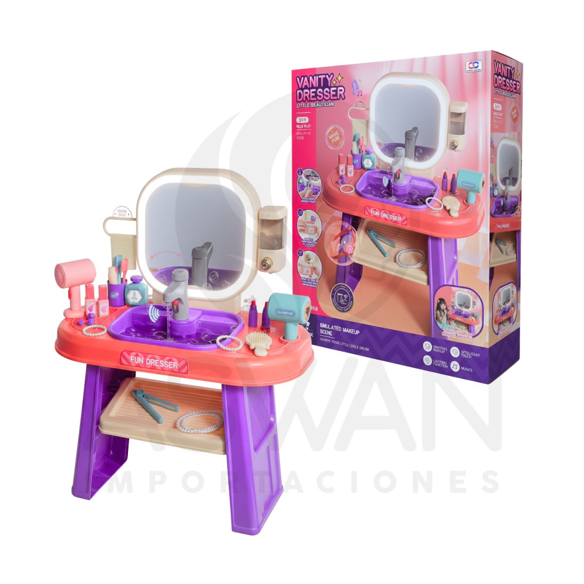 GENERICO - Juguete Kit Tocador Vota Agua Vanity Bresser