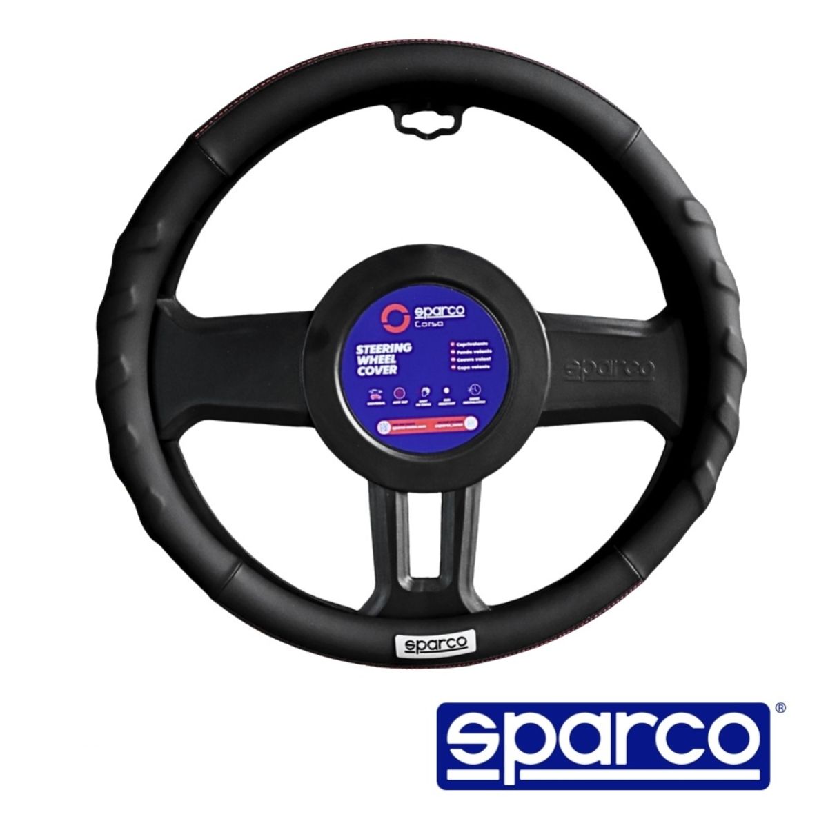SPARCO - Cubre Volante SPARCO Deportivo Negro Auto