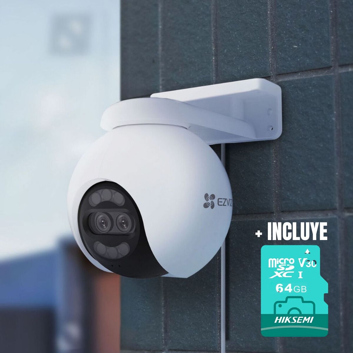 EZVIZ - Cámara Exterior H80x 4k Cámara Wi-fi Cs-h80x 8mp + Micro Sd 64gb