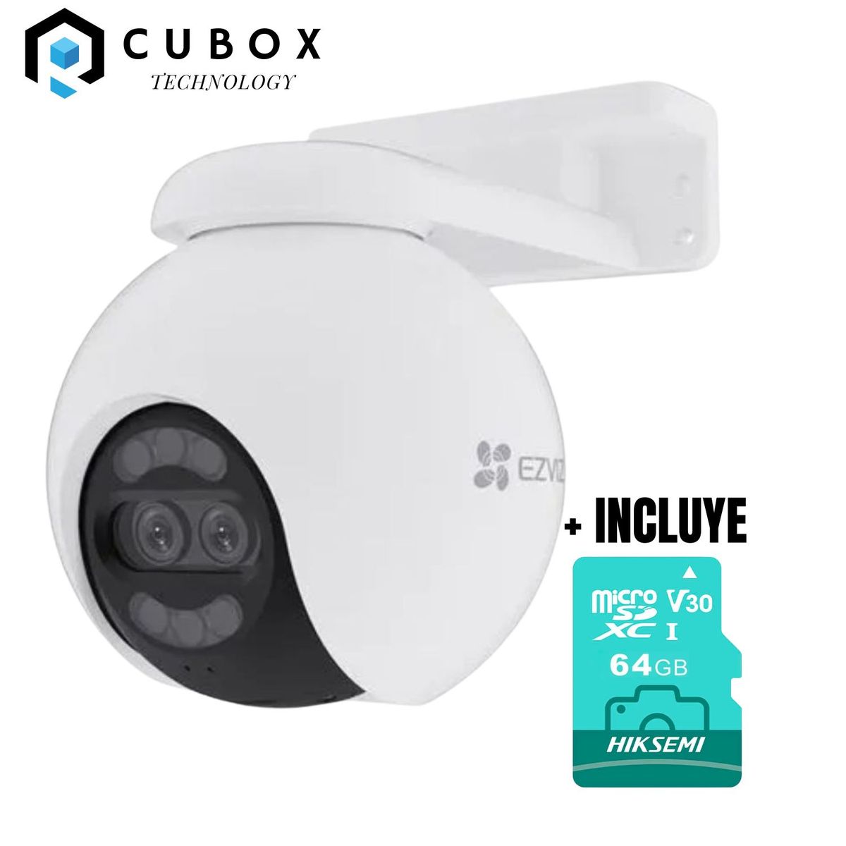 EZVIZ - Cámara Exterior H80x 4k Cámara Wi-fi Cs-h80x 8mp + Micro Sd 64gb