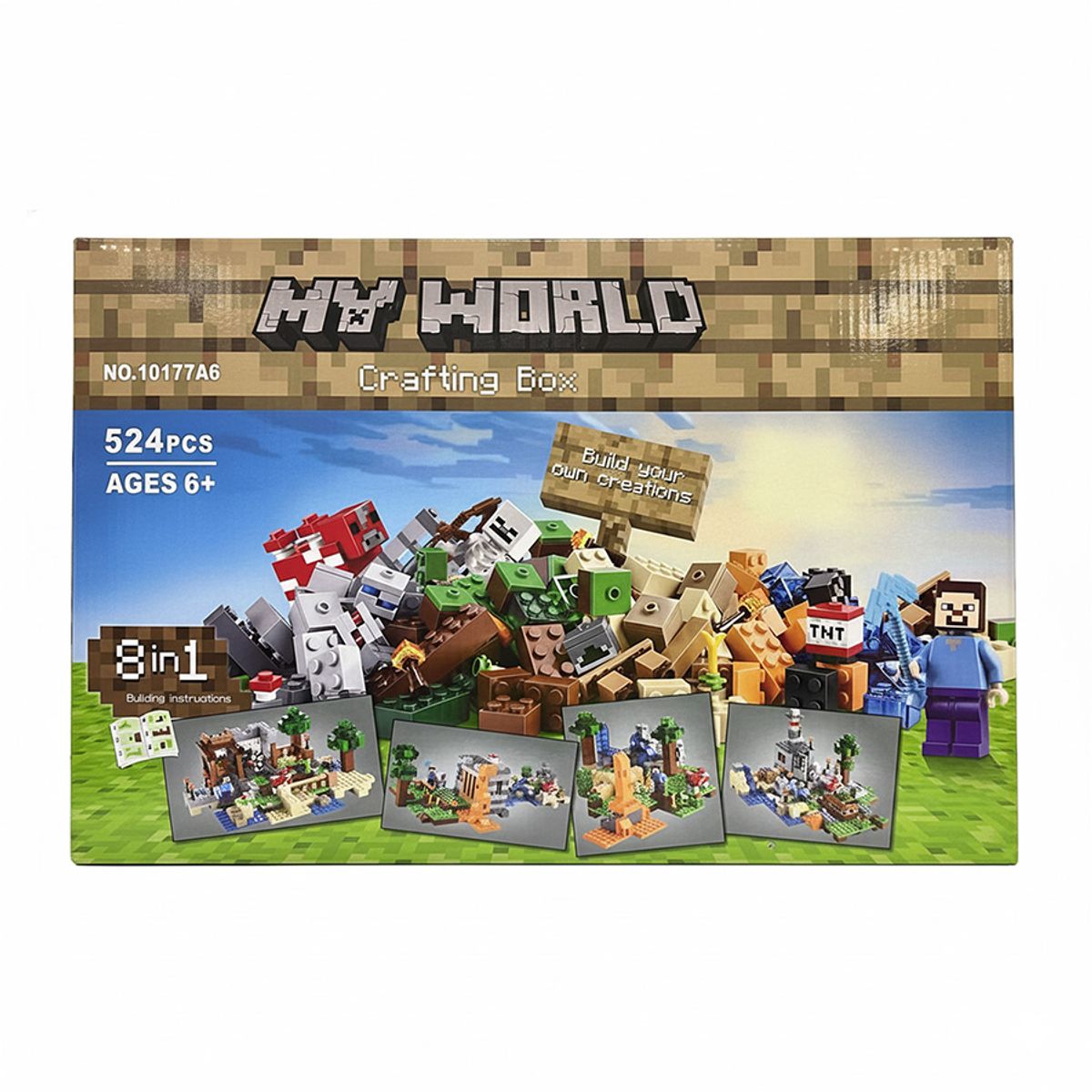 GENERICO - Bloques de Construcción Minecraft  Caja de Creación Pixelada My World 524 piezas