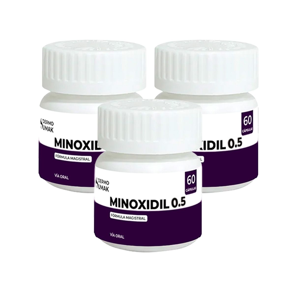 GENERICO - Minoxidil 0.5 Mg 60 Caps - Dermo Sumak 3 Unidades