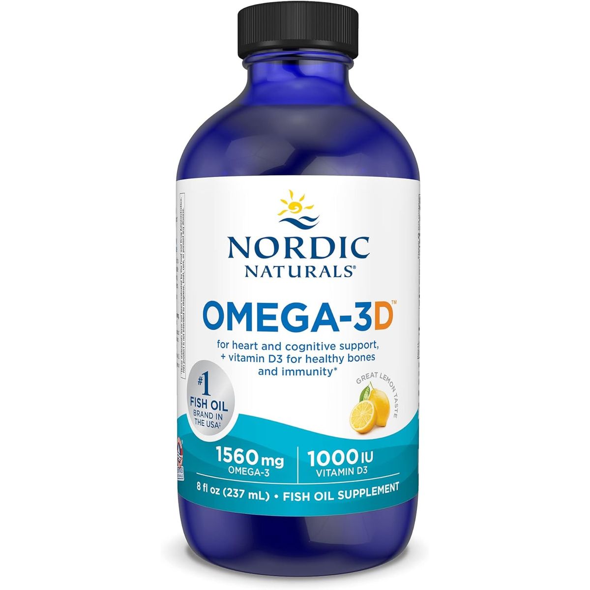 GENERICO - Nordic Naturals Omega-3D, sabor a limón, 8 onzas, 1560 mg