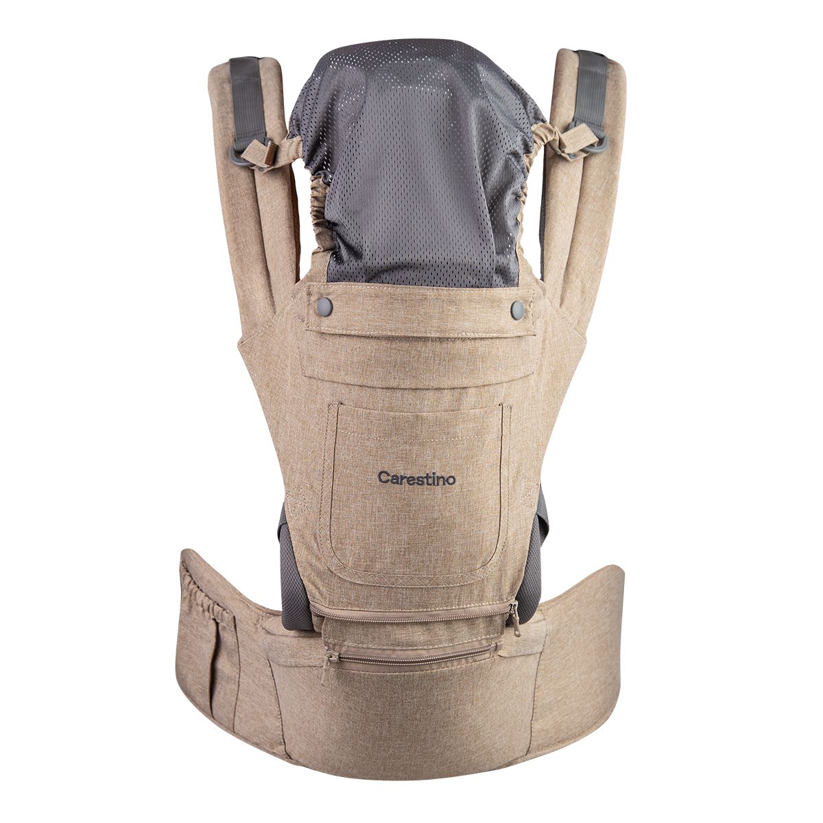 CARESTINO - Canguro Porta Bebé 9 en 1 Almendra
