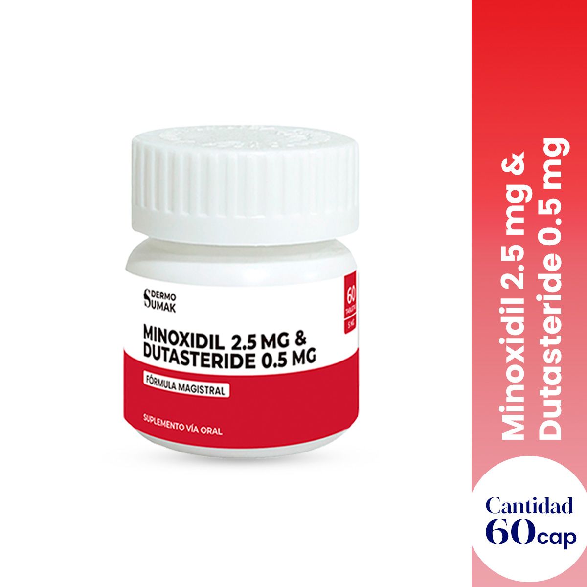 GENERICO - Minoxidil 2.5 mg & Dutasteride 0,5 mg x 60 caps Dermo Sumak