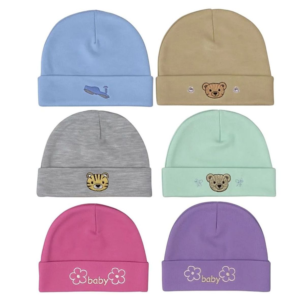 GENERICO - Pack 3 Gorro De Bebé Algodón Para Niño