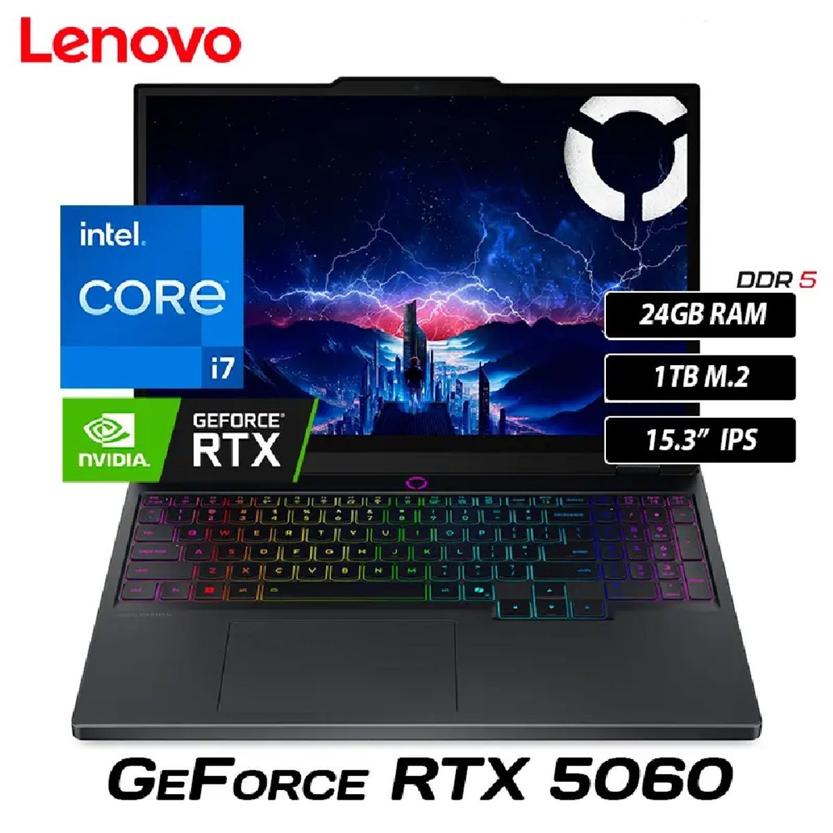 LENOVO - Lenovo Legion 5 Gen 10 15IRX10 15.3'' WUXGA 165Hz Intel I7-13650HX 24GB DDR5 1TB SSD RTX 5060 8GB Windows 11