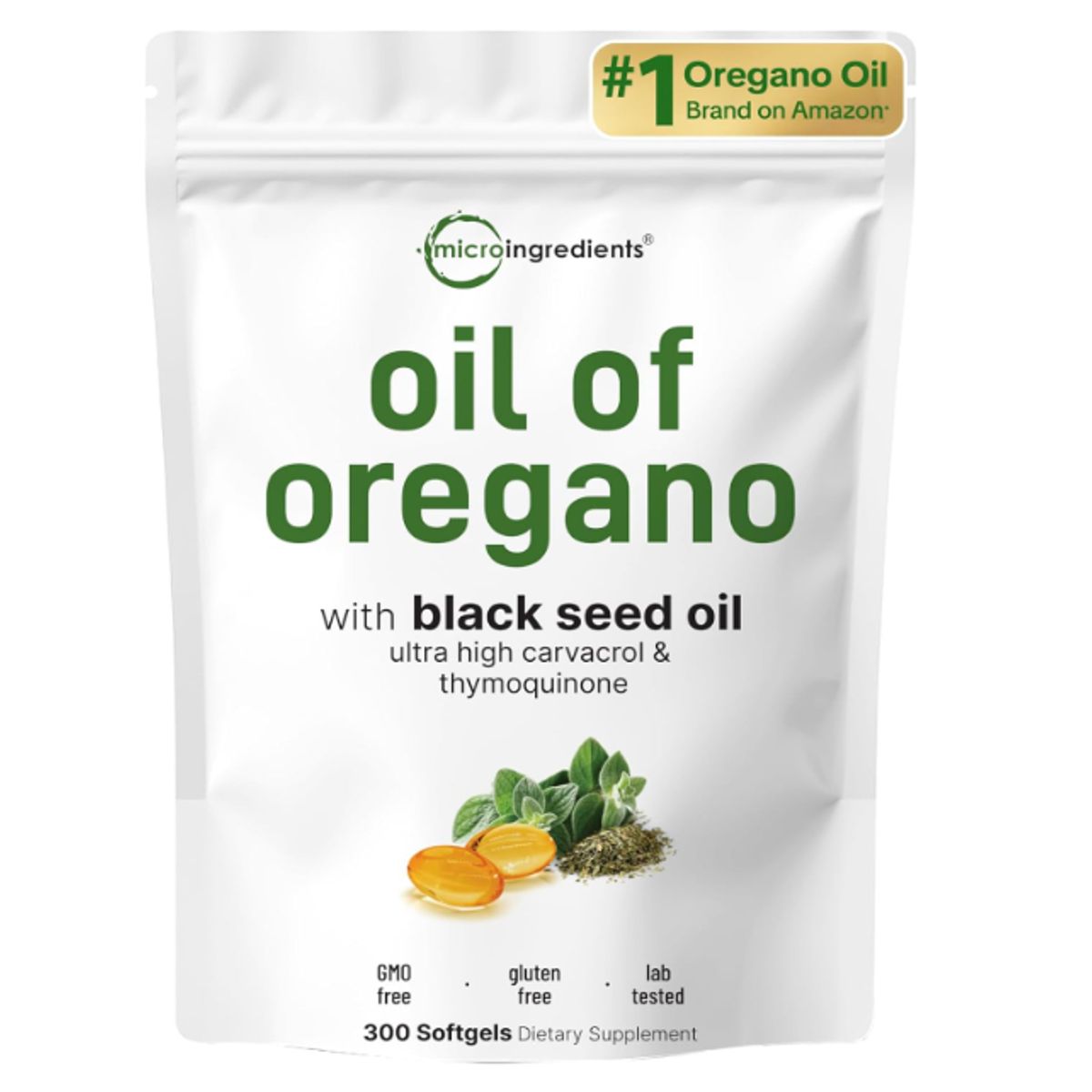 GENERICO - Aceite de Orégano Semilla Negra 4X Potente – 300 Cápsulas - Refuerza Inmunidad y Combate Candidiasis
