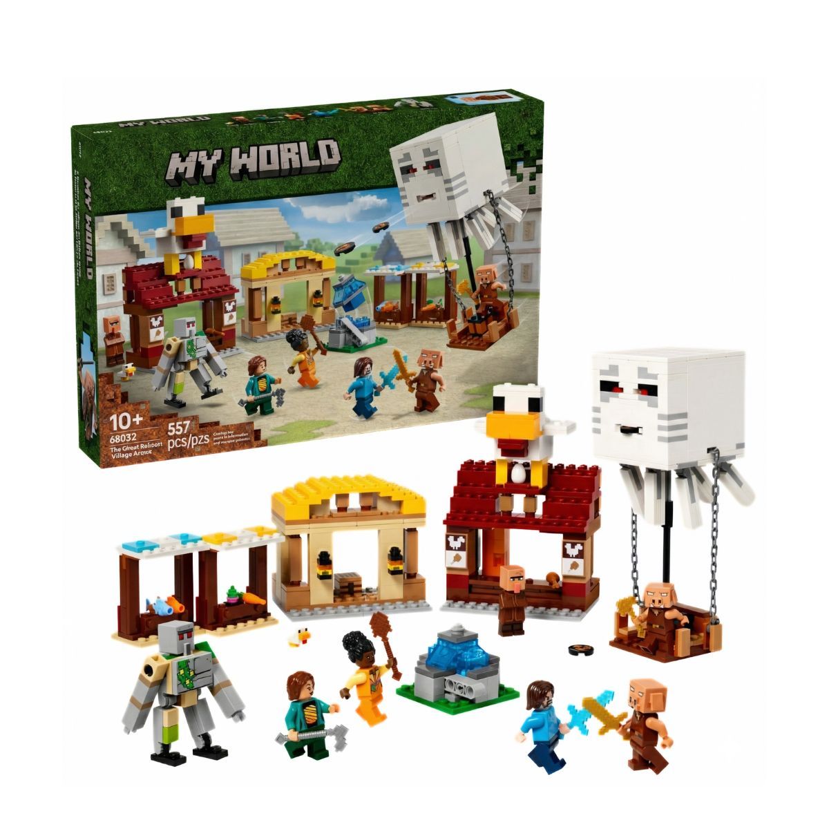 GENERICO - Bloques de Construcción Minecraft El Ataque a la Aldea del Globo de Ghast My World 557 Pcs 68032