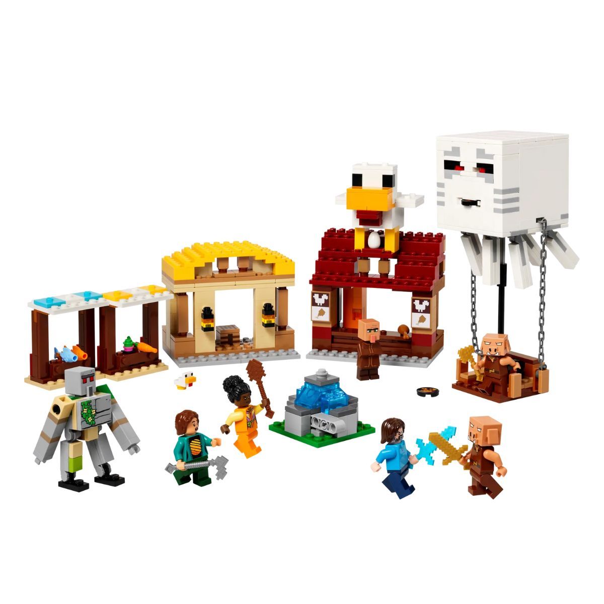 GENERICO - Bloques de Construcción Minecraft El Ataque a la Aldea del Globo de Ghast My World 557 Pcs 68032