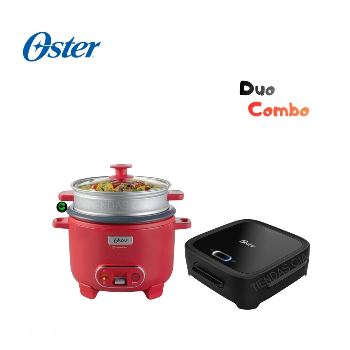 OSTER - Combo Oster Olla Arrocera 1.8 L, CKSTRC10DFPNK y Sandwichera