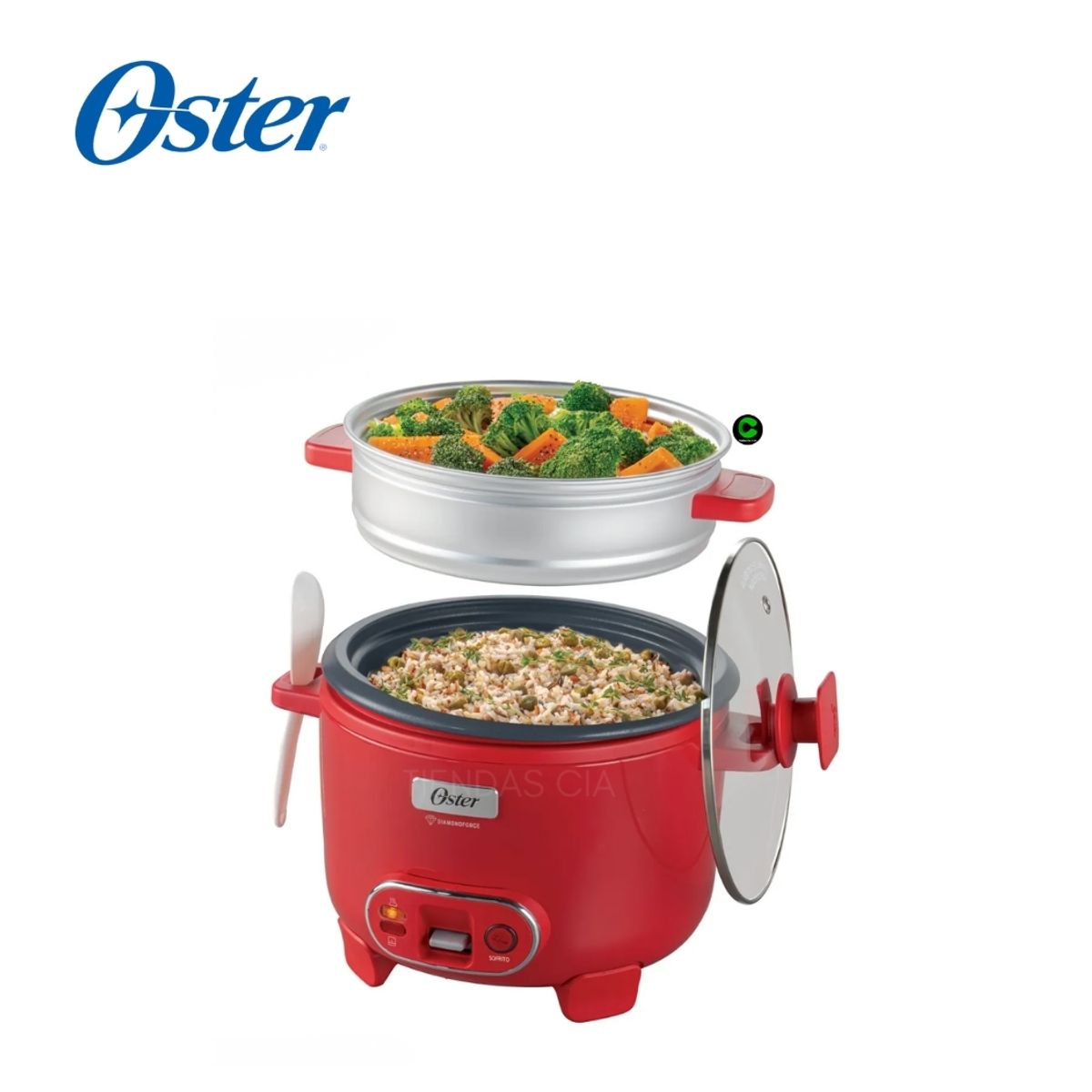 OSTER - Combo Oster Olla Arrocera 1.8 L, CKSTRC10DFPNK y Sandwichera CKSTSM400
