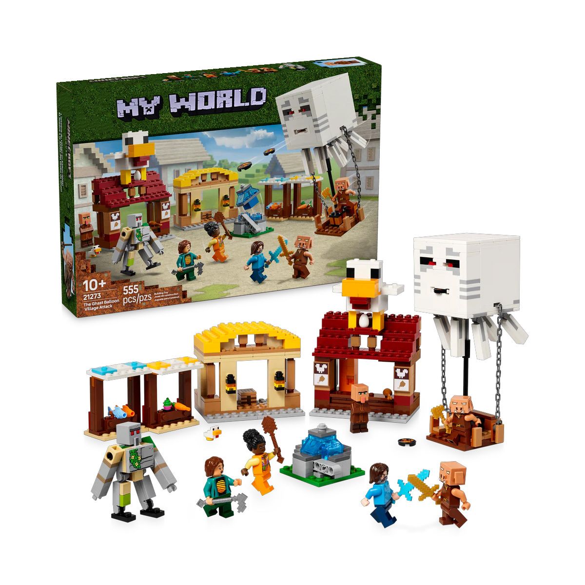 GENERICO - Bloques de Construcción Minecraft El Ataque a la Aldea del Globo de Ghast My World 557 piezas 68032
