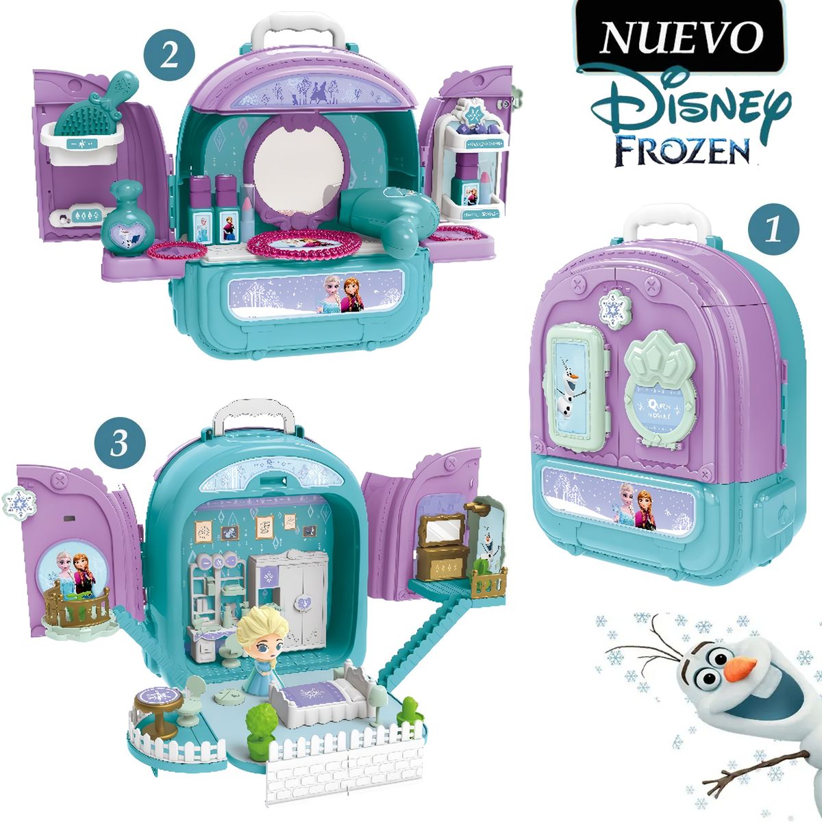 DISNEY - Juguete Set de Belleza 3 En 1 Frozen EODS008-993A