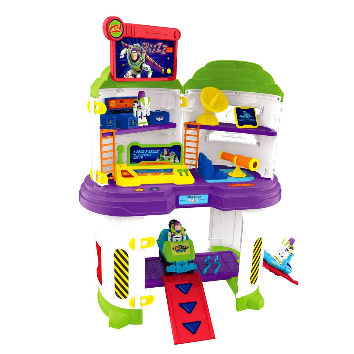 DISNEY - Juguete Base Espacial Buzz Lightyear 2 en 1 con Luces
