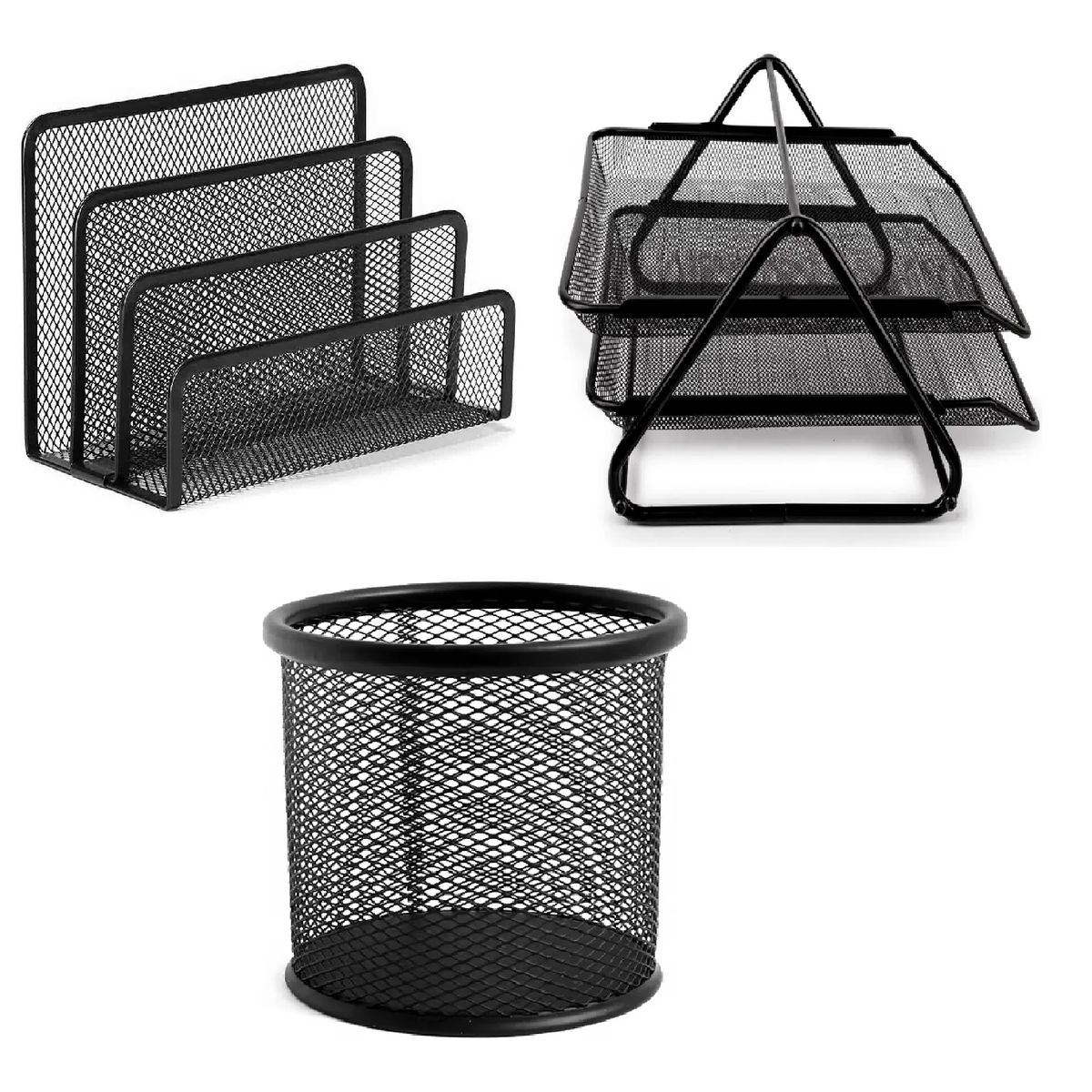 GENERICO - Set Organizador De Escritorio Y Oficina, 5 Piezas De Metal