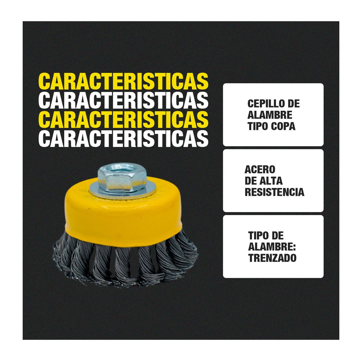 GENERICO - Cepillo De Alambre Trenzado Tipo Copa 4 Pulgadas