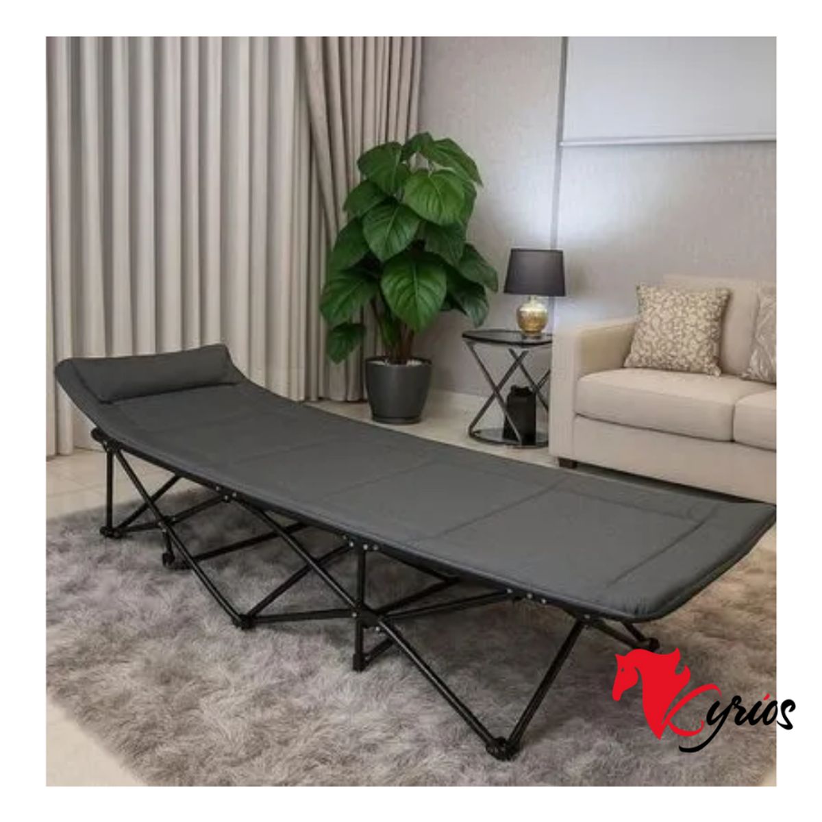 NO LOGO - CAMA PLEGABLE DE CAMPING PORTATIL CON ACERO REFORZADO