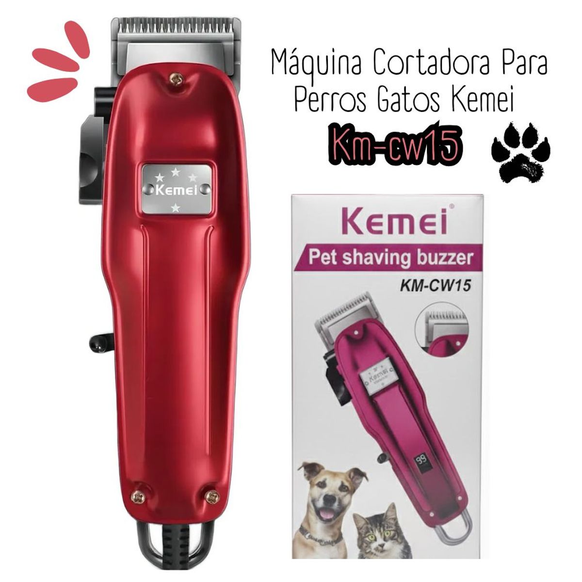 KEMEI - Maquina de Mascota Kemei KM-CW15 FUSCIA